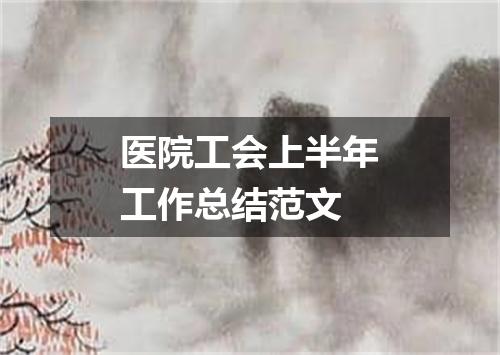 医院工会上半年工作总结范文