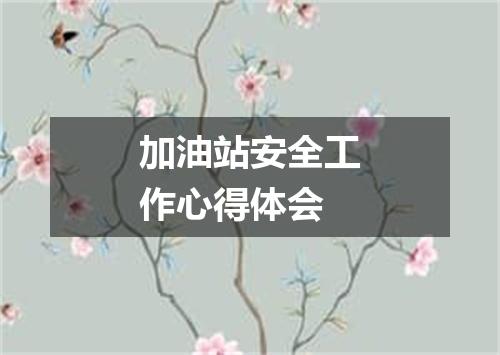 加油站安全工作心得体会