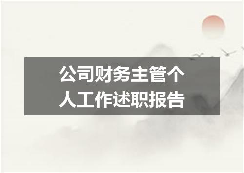 公司财务主管个人工作述职报告