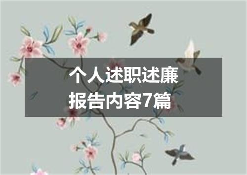个人述职述廉报告内容7篇