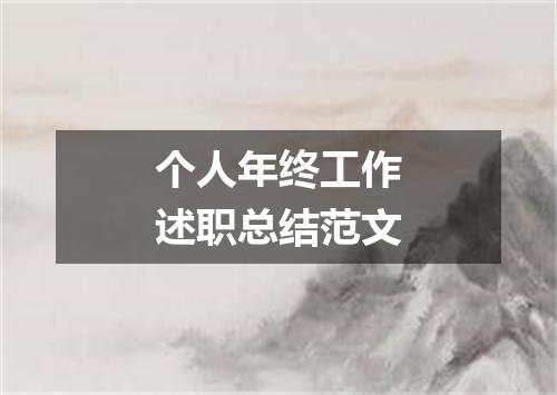 个人年终工作述职总结范文