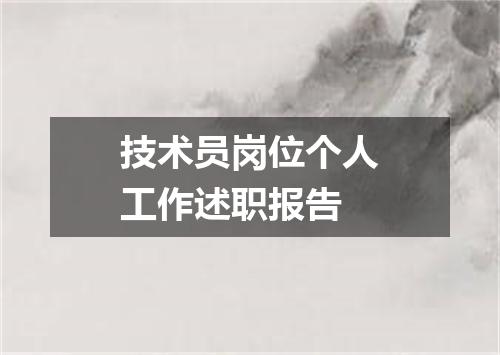 技术员岗位个人工作述职报告