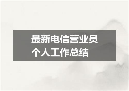 最新电信营业员个人工作总结