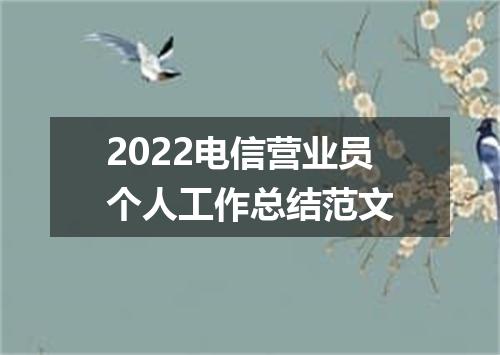 2022电信营业员个人工作总结范文