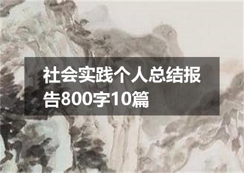 社会实践个人总结报告800字10篇