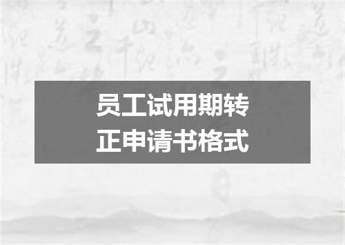 员工试用期转正申请书格式