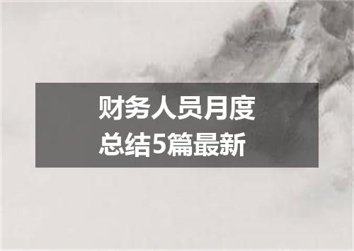 财务人员月度总结5篇最新