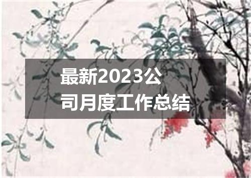最新2023公司月度工作总结