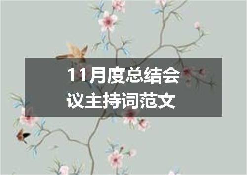 11月度总结会议主持词范文