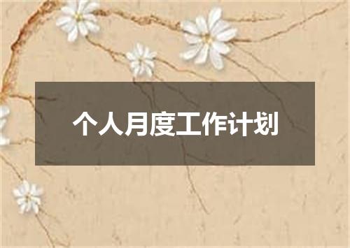 个人月度工作计划