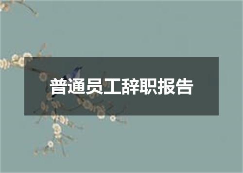 普通员工辞职报告