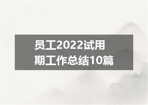 员工2022试用期工作总结10篇