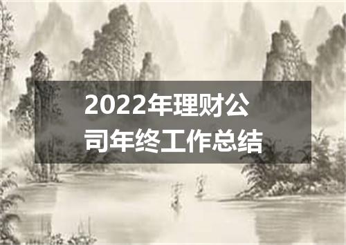 2022年理财公司年终工作总结