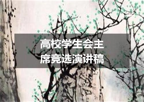 高校学生会主席竞选演讲稿