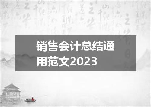 销售会计总结通用范文2023