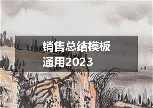 销售总结模板通用2023