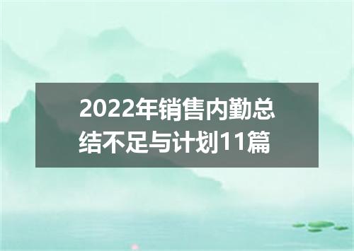 2022年销售内勤总结不足与计划11篇
