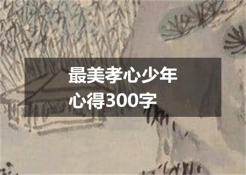 最美孝心少年心得300字