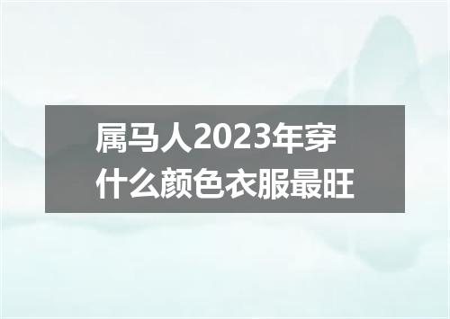 属马人2023年穿什么颜色衣服最旺