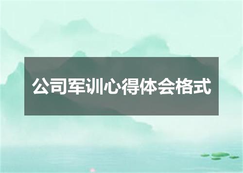 公司军训心得体会格式
