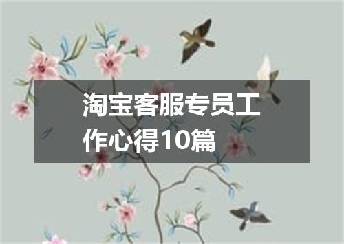 淘宝客服专员工作心得10篇