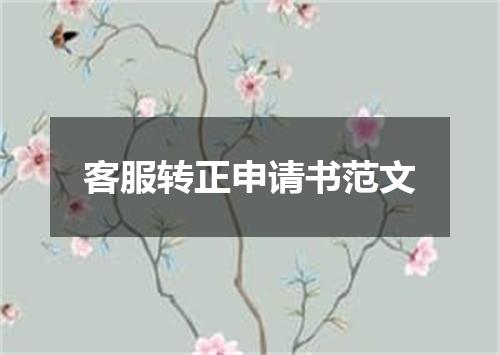 客服转正申请书范文