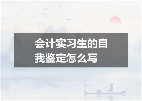 会计实习生的自我鉴定怎么写