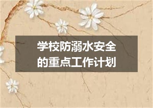 学校防溺水安全的重点工作计划