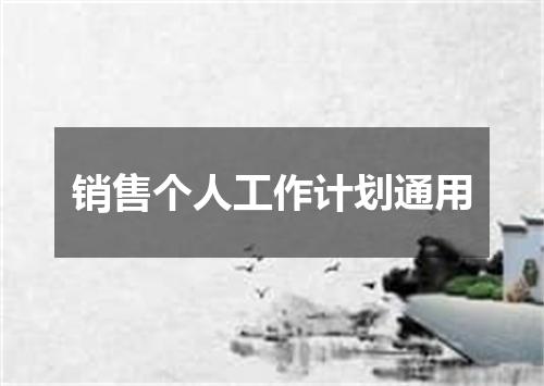 销售个人工作计划通用