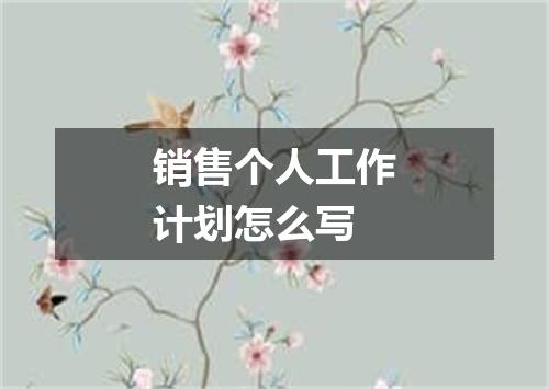 销售个人工作计划怎么写