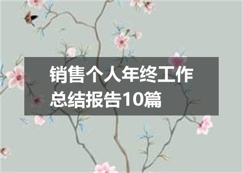 销售个人年终工作总结报告10篇
