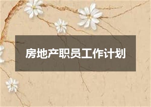 房地产职员工作计划