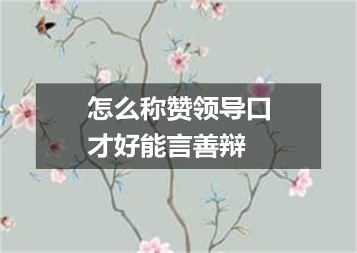 怎么称赞领导口才好能言善辩