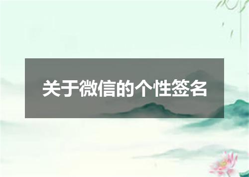关于微信的个性签名