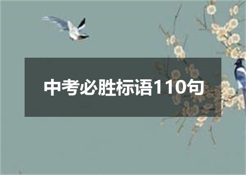 中考必胜标语110句