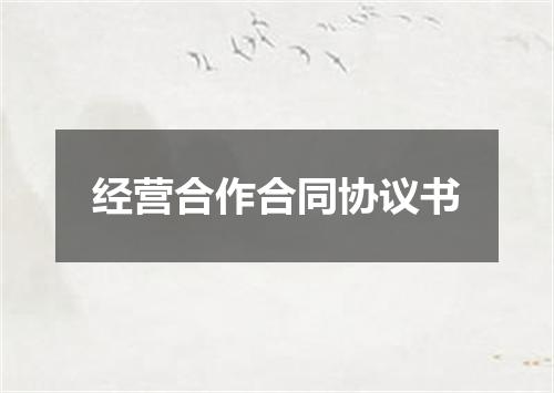 经营合作合同协议书