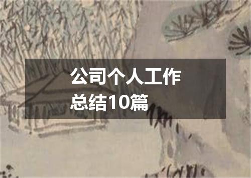 公司个人工作总结10篇