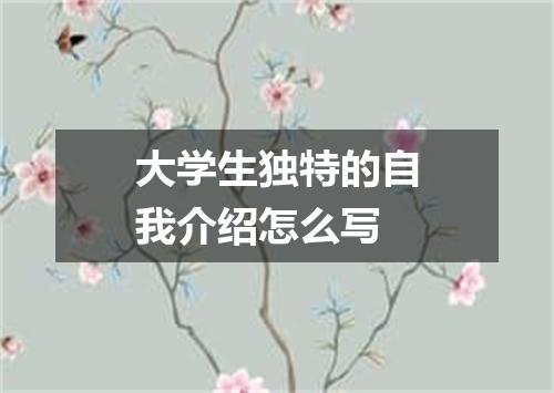 大学生独特的自我介绍怎么写