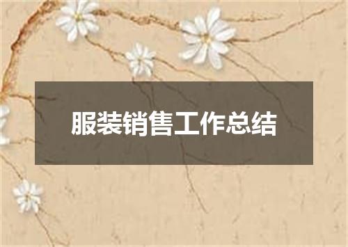 服装销售工作总结