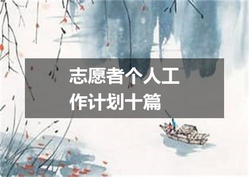 志愿者个人工作计划十篇