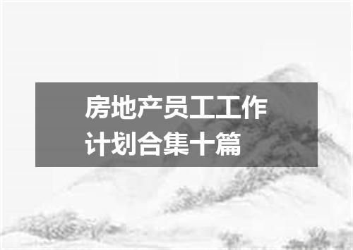 房地产员工工作计划合集十篇
