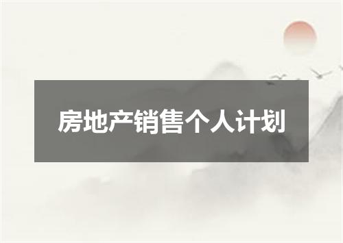 房地产销售个人计划