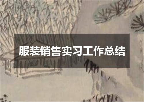 服装销售实习工作总结