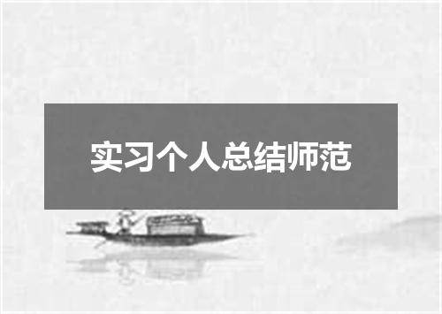 实习个人总结师范