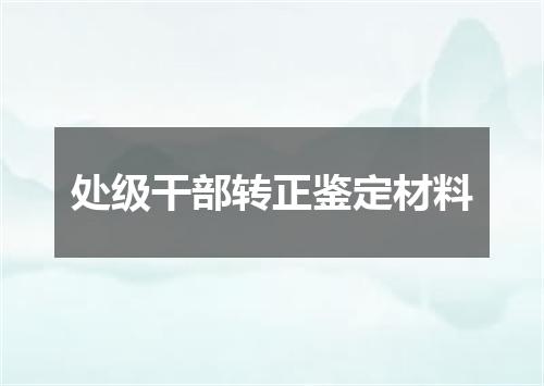 处级干部转正鉴定材料