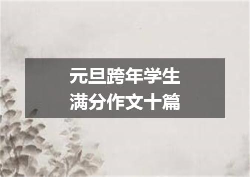 元旦跨年学生满分作文十篇