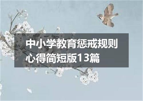 中小学教育惩戒规则心得简短版13篇