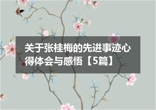 关于张桂梅的先进事迹心得体会与感悟【5篇】
