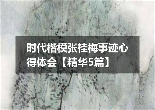 时代楷模张桂梅事迹心得体会【精华5篇】