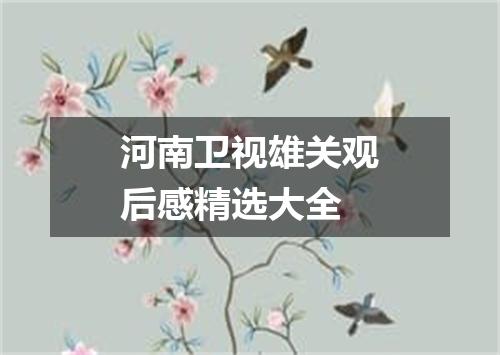 河南卫视雄关观后感精选大全
